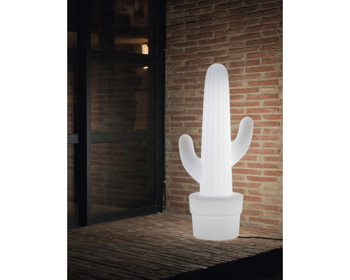 Objet lumineux LED cactus pancho extérieur et intérieur à piles et à énergie solaire Ø 61 H 140 cm blanc froid