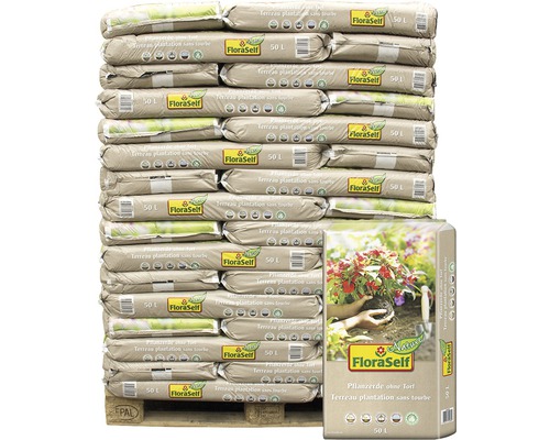 Palette terreau pour plantes FloraSelfNature 48 sacs x 50 litres = 2,4 m³