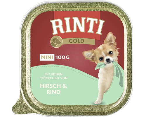 Hundefutter nass RINTI gold Mini Hirsch & Rind 1 Pack 16x100 g
