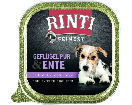 Hundefutter nass RINTI Feinest Geflügel & Ente 1 Pack 11x150 g
