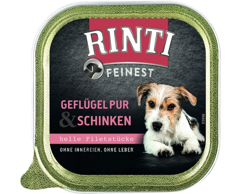 Hundefutter nass RINTI Geflügel & Schinken 1 Pack 11x150 g