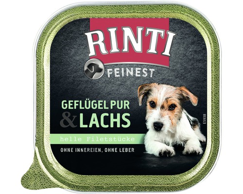Hundefutter nass RINTI Feinest Huhn & Lachs 1 Pack 11x150 g