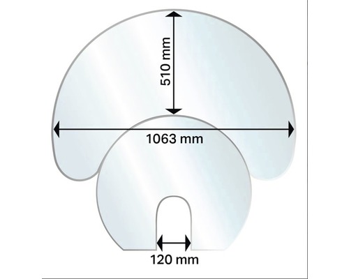 Pare-feu Aduro en verre semi-circulaire 106,3x101,5 cm