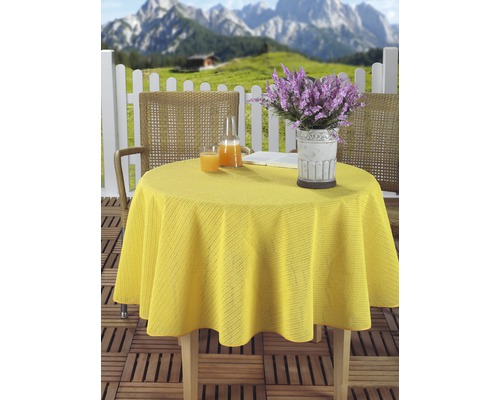 Nappe de table de jardin jaune Ø 160 cm-0