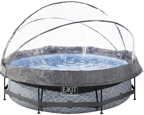 Kit piscine hors sol tubulaire EXIT StonePool rond Ø 300 cm avec épurateur à cartouche et bâche aspect pierre Kit piscine hors sol tubulaire EXIT StonePool rond Ø 300 cm avec épurateur à cartouche et bâche aspect pierre
