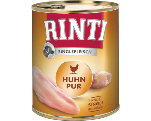 Nourriture humide RINTI pour chiens Viande seule Volaille pur 1 lot 6 x 800 g