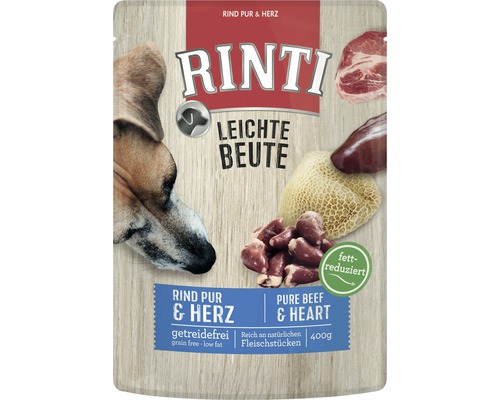 Hundefutter nass RINTI Leichte Beute Rind & Herz 1 Pack 10x400 g