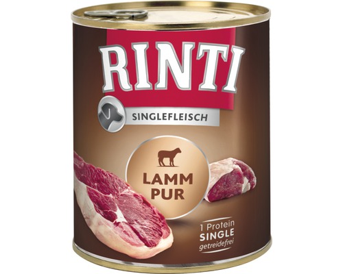 Pâtée pour chien RINTI viande d'agneau pure 800 g