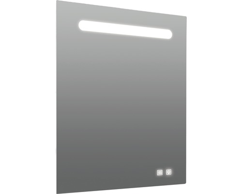 LED Badspiegel Lina 60x80 cm IP 44 (fremdkörper- und spritzwassergeschützt) mit Antibeschlagfunktion und doppelter USB Steckdose