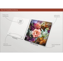 Tableau en verre Mélange de fleurs I 30x30 cm-thumb-2