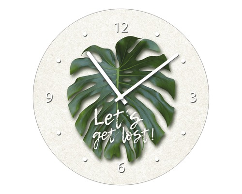 Horloge murale en verre «Let's Get Lost» Ø 20 cm-0