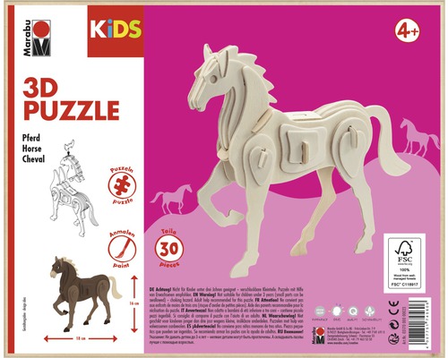 Puzzle 3D cheval Marabu KiDS-0