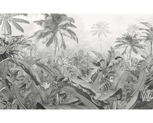 Papier peint panoramique intissé P013-VD4 Amazonia Black and White 4 pces 400 x 250 cm-0