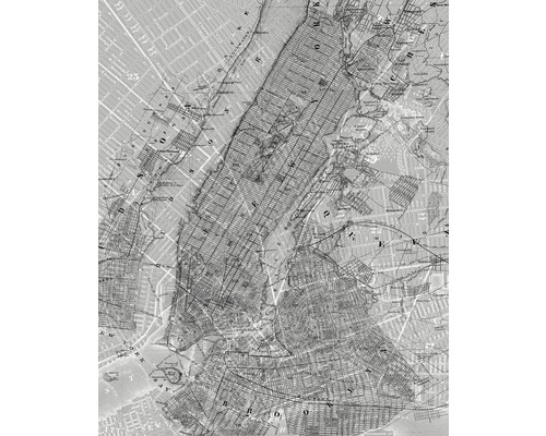 Papier peint panoramique intissé P033-VD2 NYC Map 2 pces 200 x 250 cm-0
