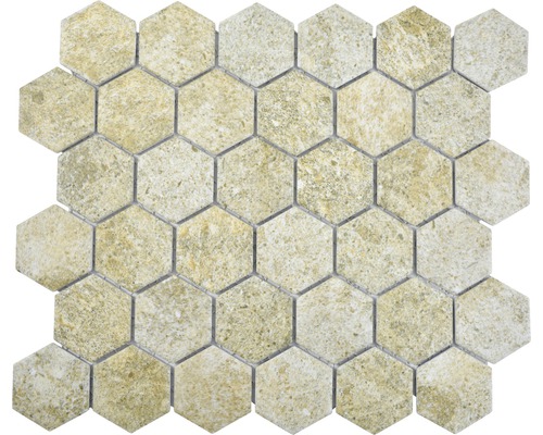 Mosaïque en céramique HX Curio GB Hexagon 32,5x28,1 cm beige-0