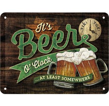 Plaque en tôle Beer O'Clock 20x15 cm-thumb-0