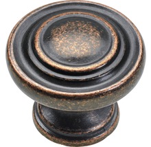 Bouton de meuble en zinc moulé sous pression aspect cuivre bruni Ø 25 mm, 1 pièce-thumb-0