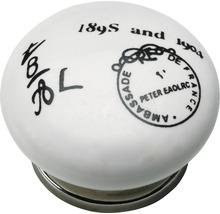 Bouton de meuble porcelaine en zinc moulé sous pression tampon Ø 40 mm, 1 pièce-thumb-0