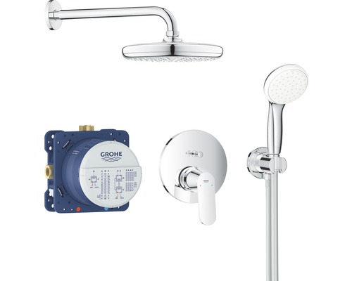 Système de douche encastré avec pomme haute et douchette à main GROHE Eurosmart Cosmopolitan chrome 25219001-0