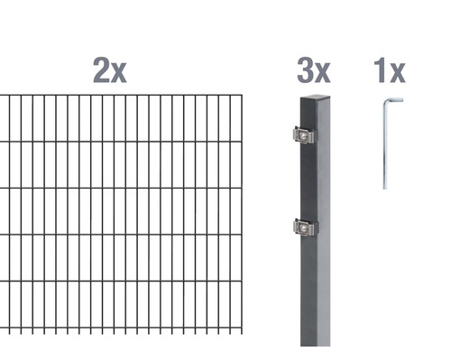 Kit de panneaux rigides double fil ALBERTS 6/5/6 400 x 100 cm anthracite-0