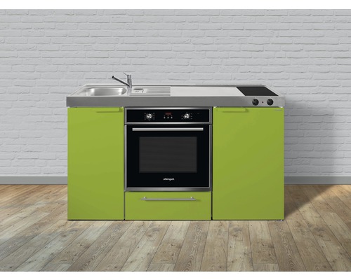 Mini-cuisine Stengel largeur 150 cm MKB 150-KS -BO bac à gauche vert-0