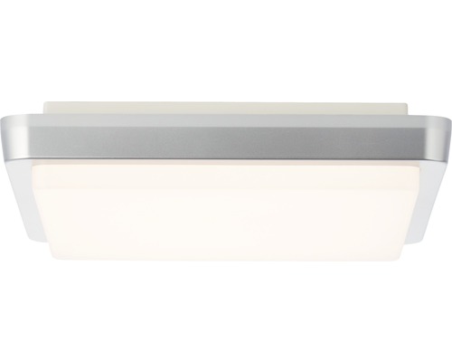 Plafonnier extérieur LED IP54 12W 900 lm 3000 K blanc chaud hxLxl 48x280x280 mm Devora argent/blanc plastique