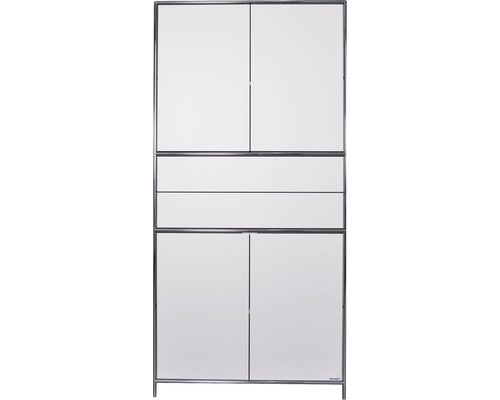 Système d'armoire Stengel 102x210x42 cm 4 portes, 2 tablettes et 2 tiroirs blanc-0