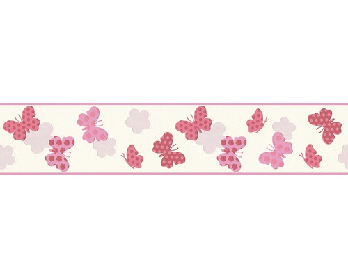 Frise en feutre non-tissé papillons rose 5 m x 13 cm-0