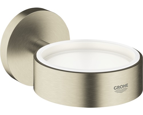 Support GROHE Essentials pour verre, porte-savon et distributeur de savon nickel brossé 40369EN1-0
