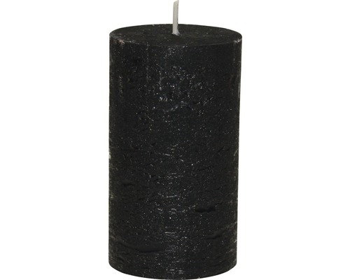 Bougie rustique Shiny Ø 6,8 cm h 12 cm noir