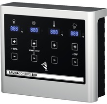 Saunahaus Karibu Zirkon 2 inkl.9 kW Bio Ofen u.ext.Steuerung mit Vorraum und Holztüre mit Klarglas anthrazit/weiß-thumb-6