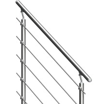 Escalier extérieur Pertura Tallis avec balustrade Prova 10 pas de marche 100 cm grille caillebotis-thumb-1