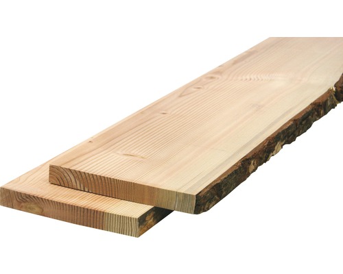 Massivholzbrett Douglasie einseitig unbesäumt mit Baumkante 30x200-250x1200 mm