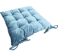 Galette de chaise Velvet bleu 40x40x7 cm-thumb-0
