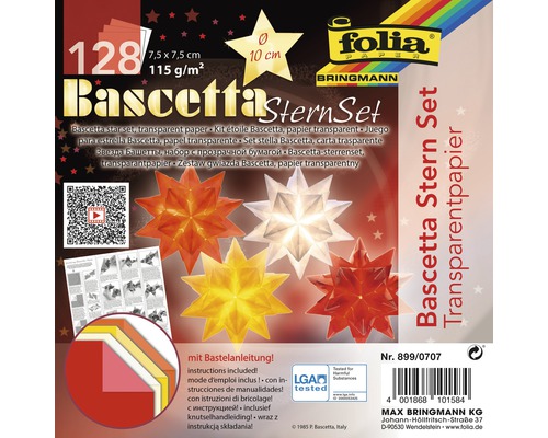 Kit étoile Bascetta, papier transparent