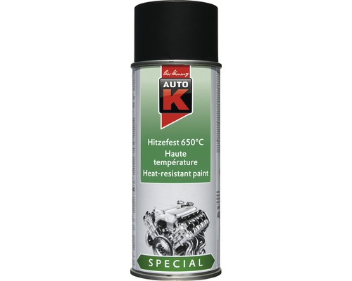 Auto-K Spécial peinture en aérosol noir 400 ml résistant à la chaleur jusqu'à 650 °C