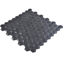 Mosaïque en verre Arctic 01 Hexagon Eco noir 3D 29x30 cm-thumb-4
