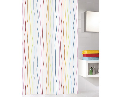 Rideau de douche Kleine Wolke Jolie textile multicolore 120x200 cm