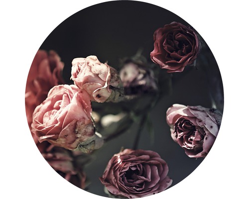 Tableau en verre rond Beautiful Roses Ø 20 cm-0