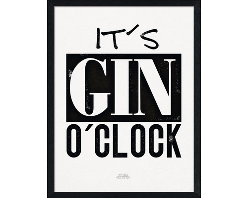 Tableaux encadrés Gin O`Clock 33x43 cm-0