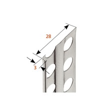 Profilé de finition à crépir en acier inoxydable 3 mm, longueur : 2,50 m, lot de 25 pièces-thumb-1