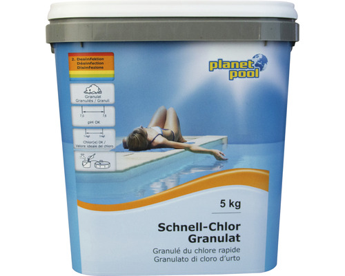 Granulés de chlore à action rapide Planet Pool 5 kg pour une chloration élevée et rapide