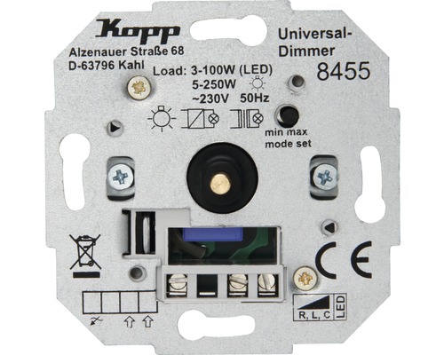 Variateur poussoir à LED universel RLC-LED 100W Kopp 845500181