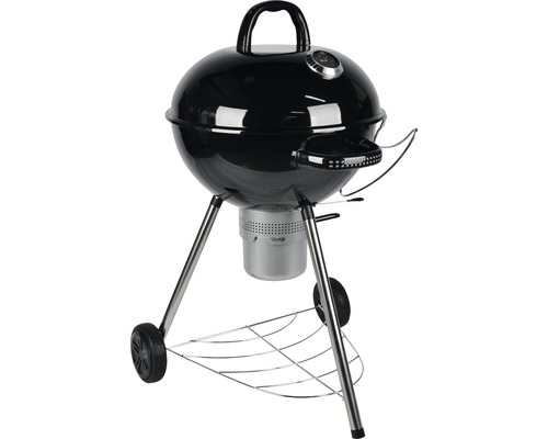 Barbecue au charbon de bois Tenneker® barbecue boule Black Moon Ø 58 cm thermomètre de couvercle et bac à cendres amovible noir