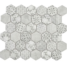 Mosaïque en céramique HX Curio G Hexagon curio 32,5x28,1 cm gris-thumb-0
