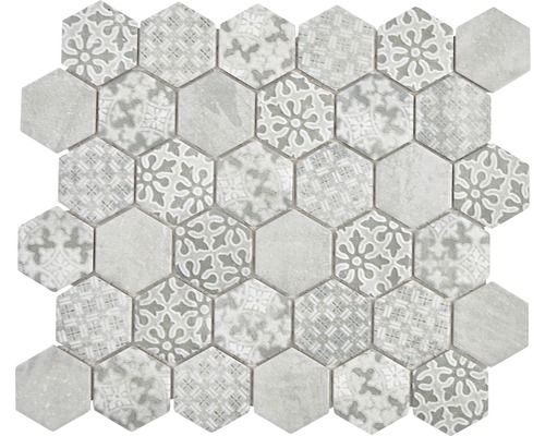Mosaïque en céramique HX Curio G Hexagon curio 32,5x28,1 cm gris-0