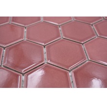 Mosaïque en céramique HX540 Hexagon Uni rouge bordeaux brillant-thumb-3