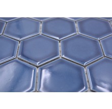 Mosaïque en céramique HX530 Hexagon Uni vert bleu brillant-thumb-2