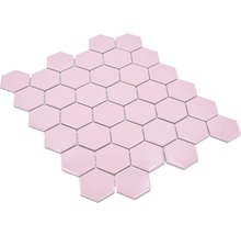 Mosaïque en céramique HX520 Hexagon Uni vieux rose brillant-thumb-4