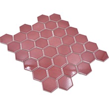 Mosaïque en céramique HX540 Hexagon Uni rouge bordeaux brillant-thumb-5